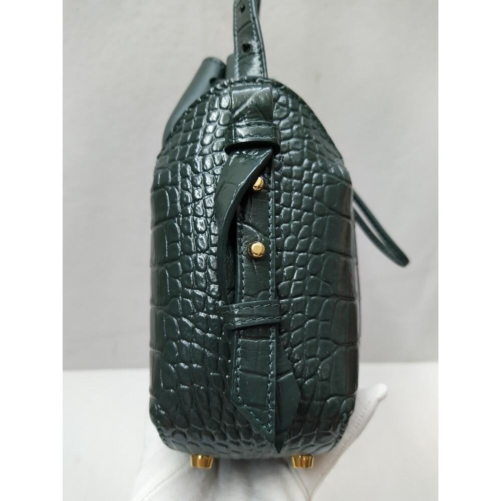 Senreve Fiore Green Leather Drawstring Bucket Crossbody Bag - Picture 5 of 16